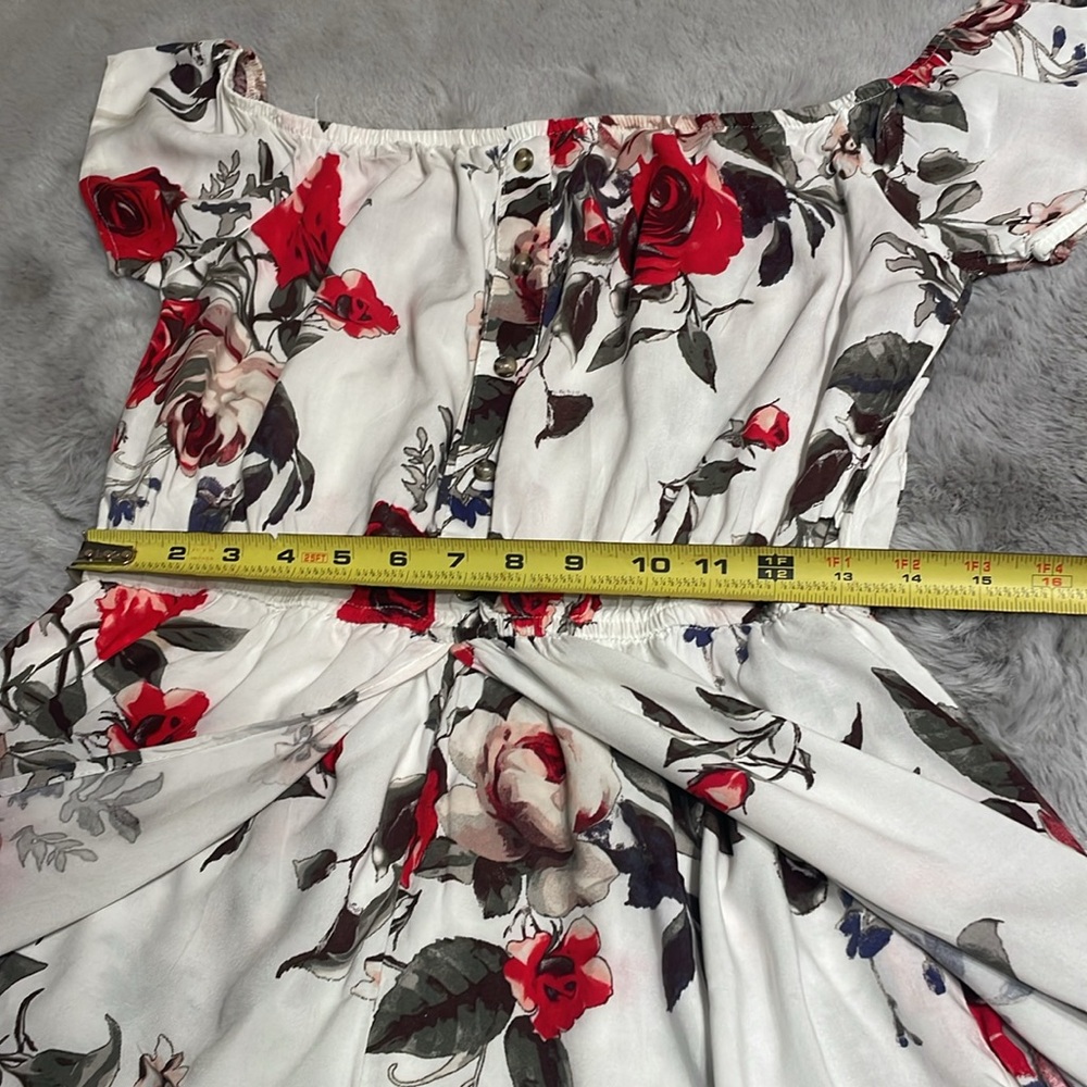 J for Justify Floral Off-Shoulder Jumpsuit - Red and White - Picture 6 of 10